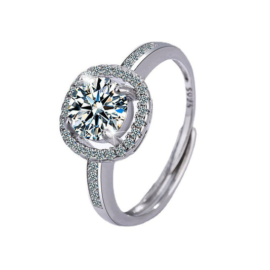 TRENDZ Round Zirconium Diamond Ring