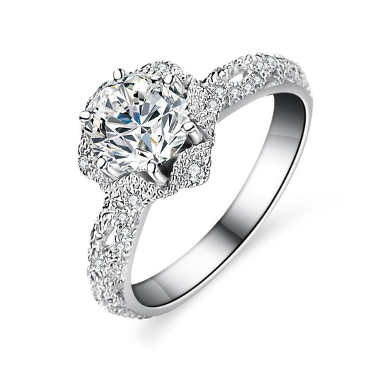 TRENDZ Moissanite Six Claw Ring