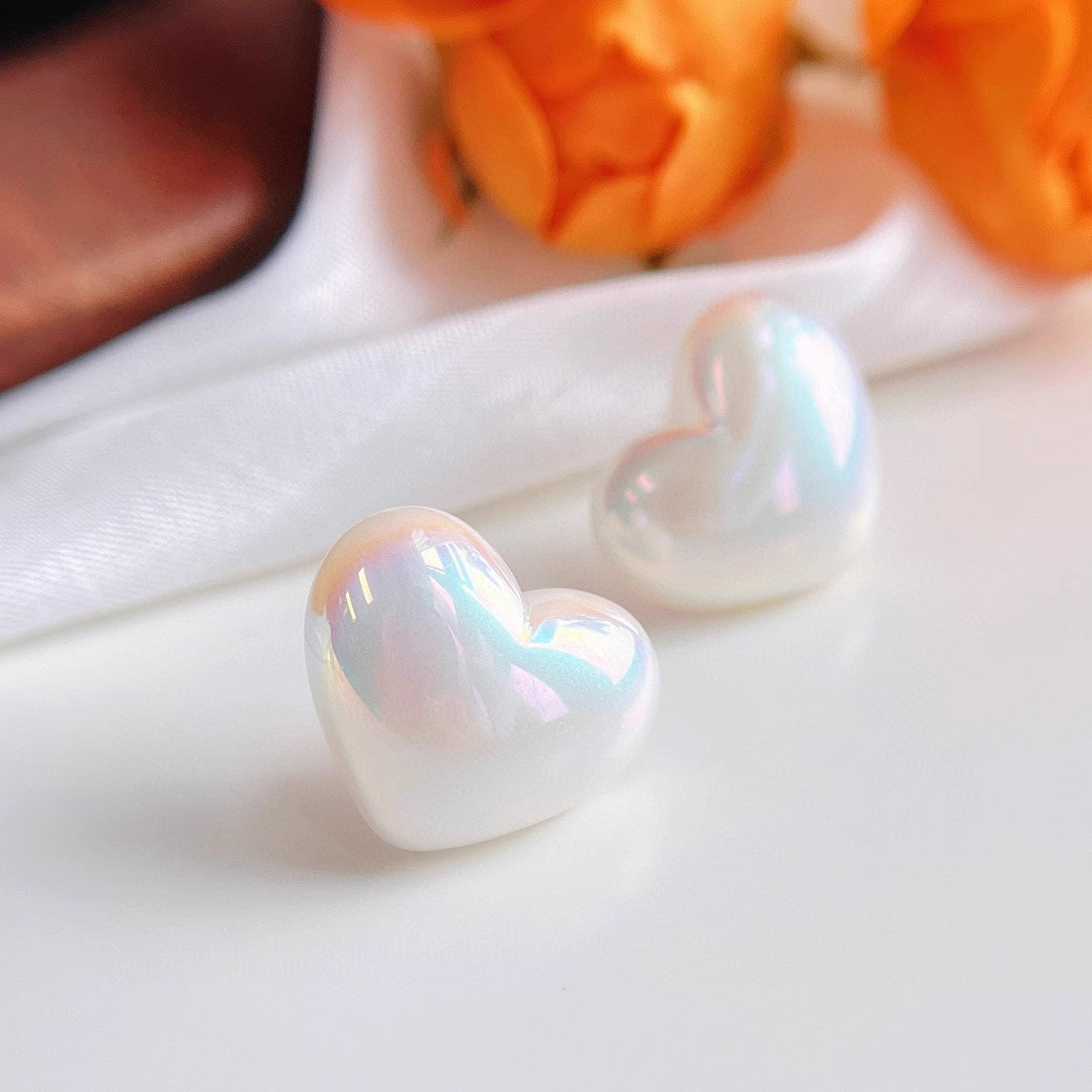 TRENDZ Heart Shaped Pearls Earrings