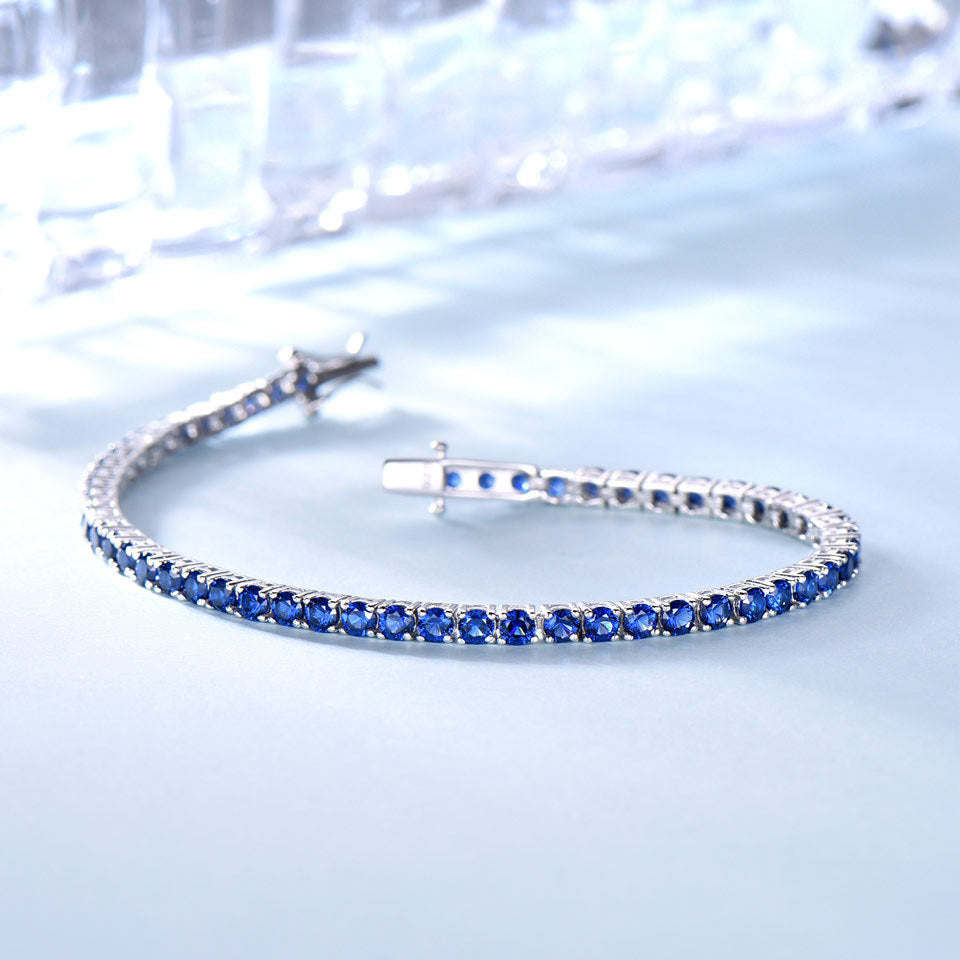 TRENDZ Sapphire Tennis Bracelet