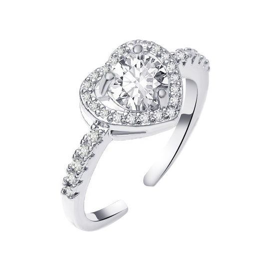 TRENDZ Heart Diamond Ring