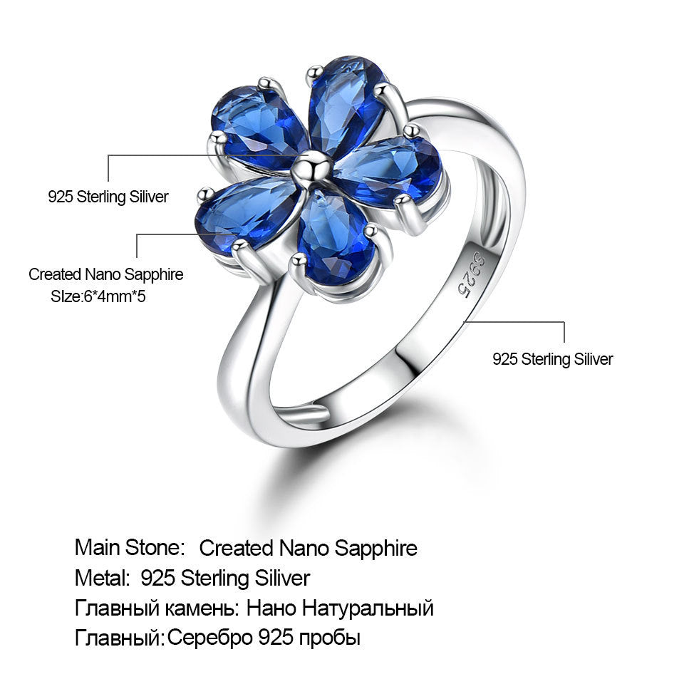 TRENDZ Flowers Sapphire Ring