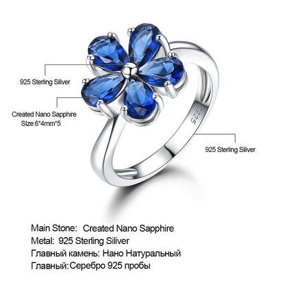 TRENDZ Flowers Sapphire Ring