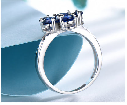 TRENDZ Flowers Sapphire Ring