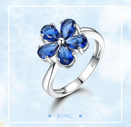 TRENDZ Flowers Sapphire Ring