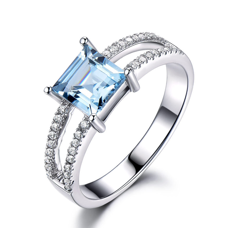 TRENDZ Sky Blue Topaz Ring