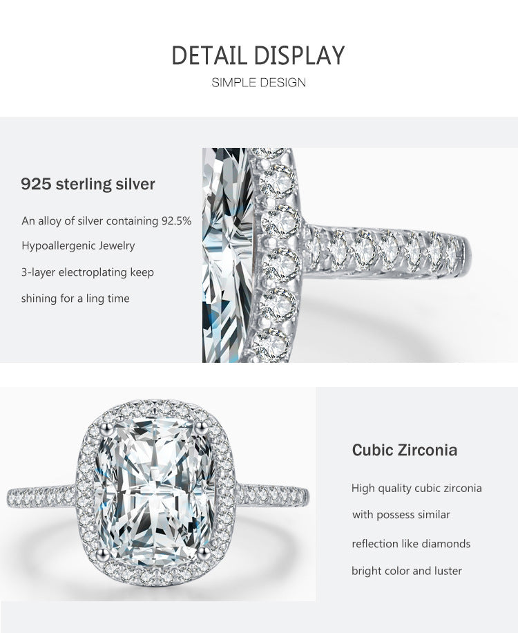 TRENDZ Sterling Silver Princess Ring