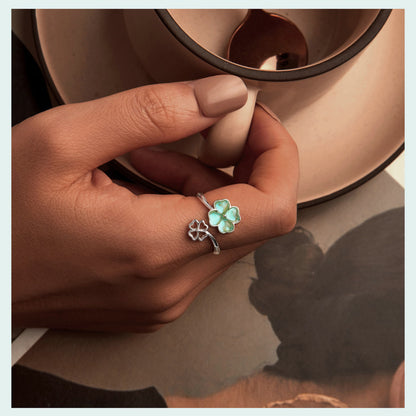 TRENDZ Lucky Four-Leaf Clover Ring