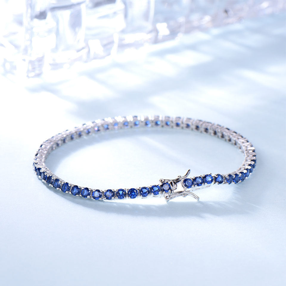 TRENDZ Sapphire Tennis Bracelet