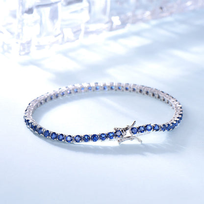 TRENDZ Sapphire Tennis Bracelet