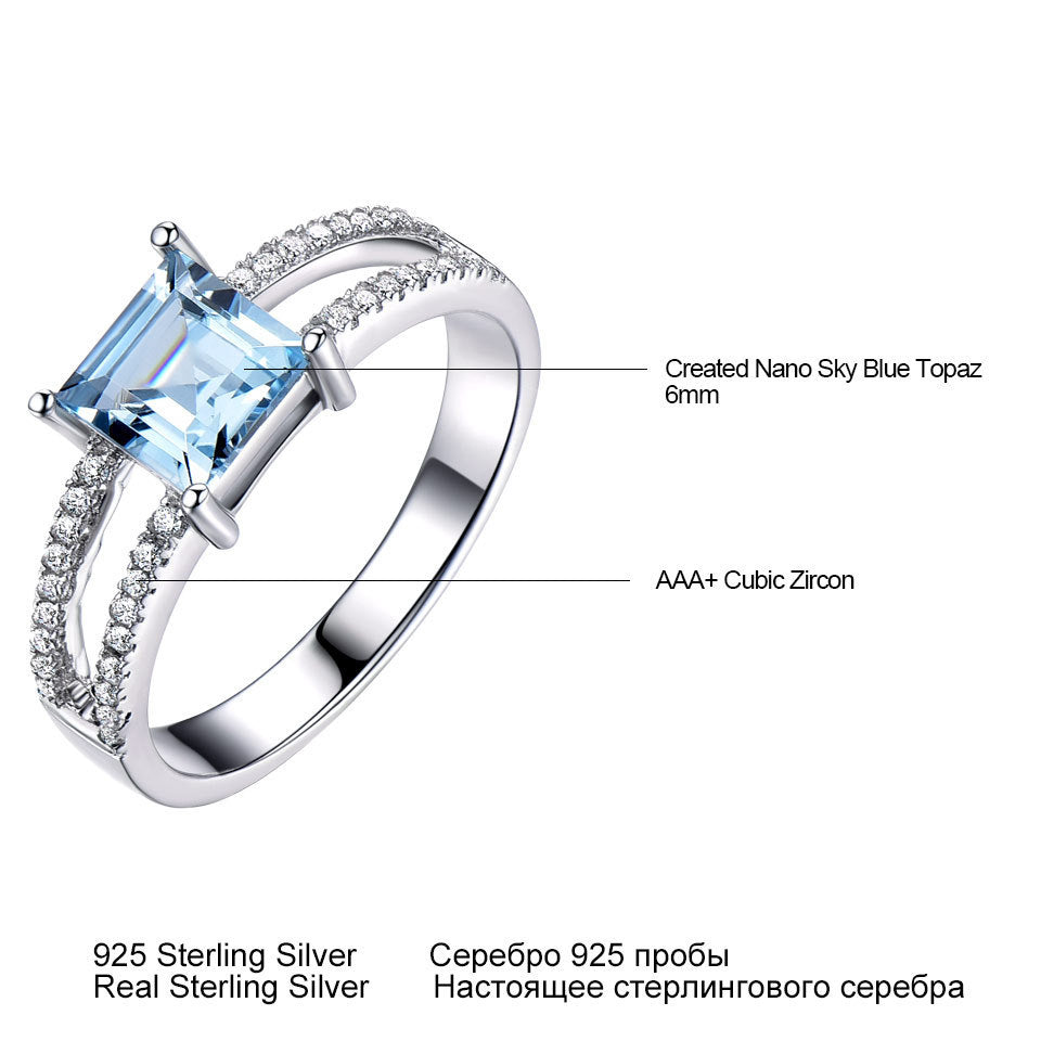 TRENDZ Sky Blue Topaz Ring