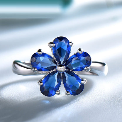 TRENDZ Flowers Sapphire Ring