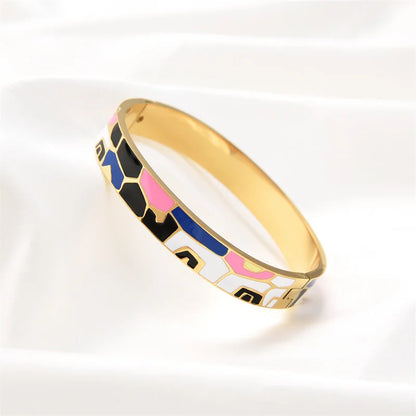 TRENDZ Stainless Steel Colorful Enamel  Open Bangle