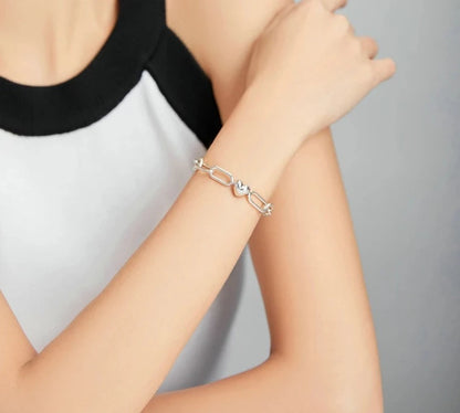 TRENDZ 925 Sterling Silver Paper Clip Bracelet