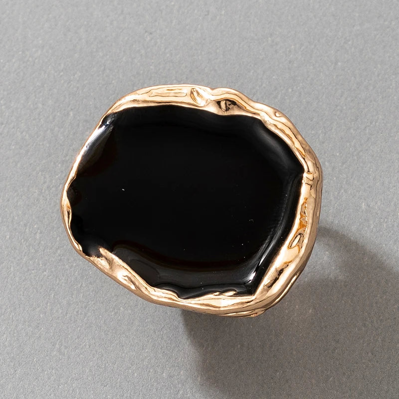 TRENDZ Bohemian Black Stone Ring