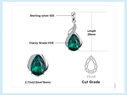 TRENDZ 2.7ct Emerald Pendant Necklace