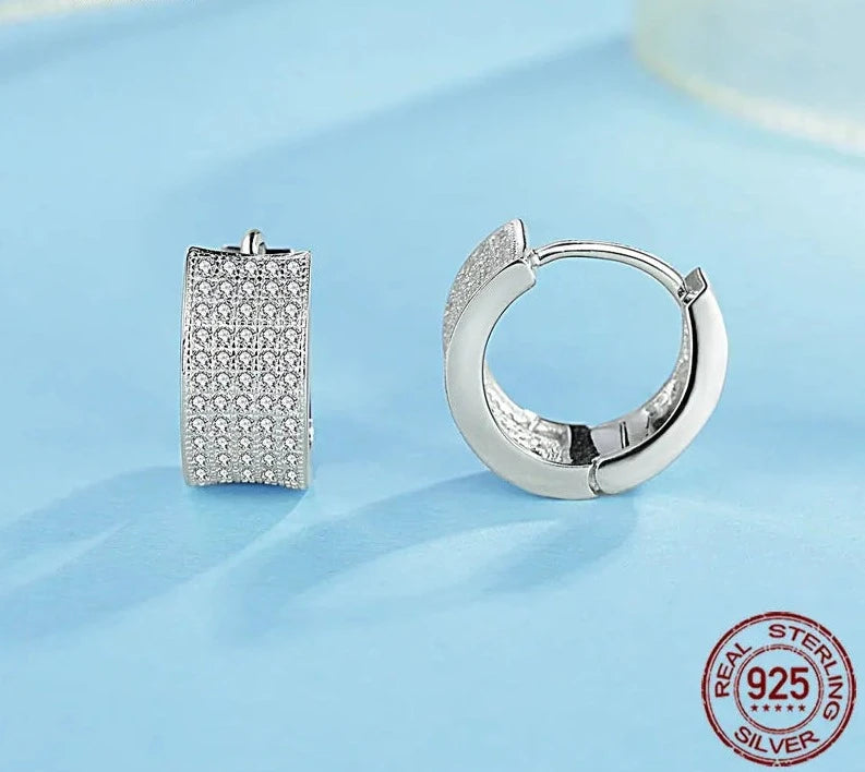 TRENDZ 925 Sterling Silver CZ Earrings