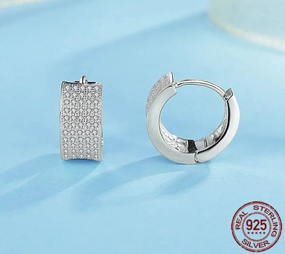 TRENDZ 925 Sterling Silver CZ Earrings