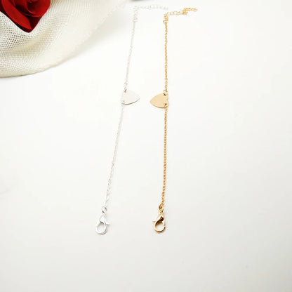 TRENDZ Simple Style Heart Gold and Silver Color Plated Anklet