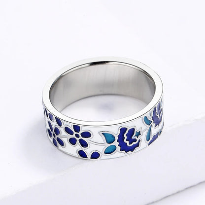 TRENDZ Enamel Flower Ring