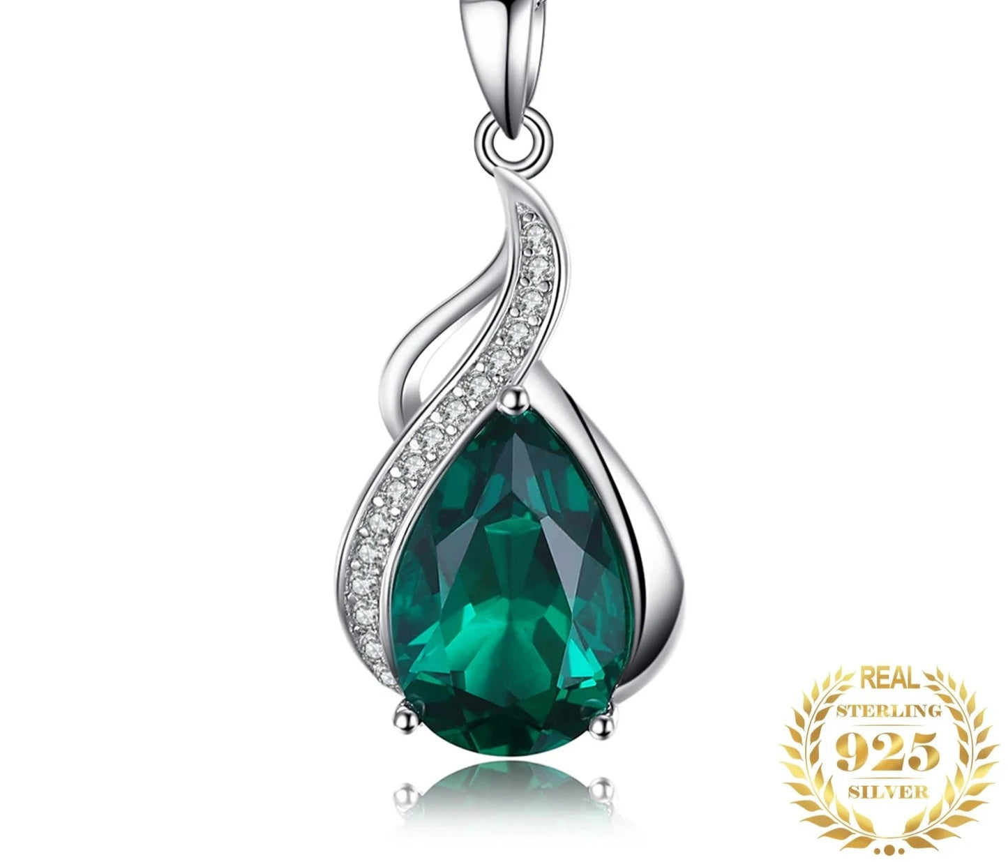 TRENDZ 2.7ct Emerald Pendant Necklace