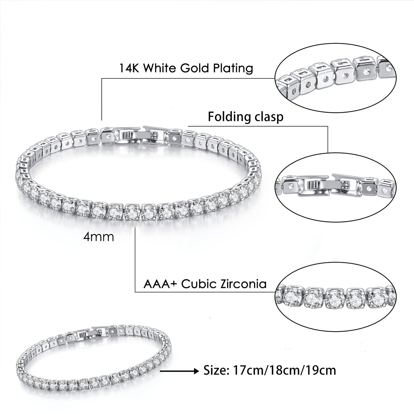 TRENDZ Exquisite Tennis Bracelet