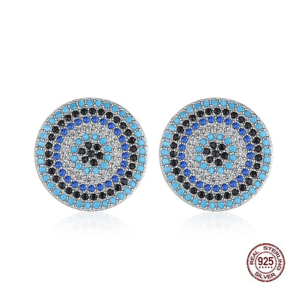 TRENDZ 925 Sterling Silver Lucky Eye Earrings