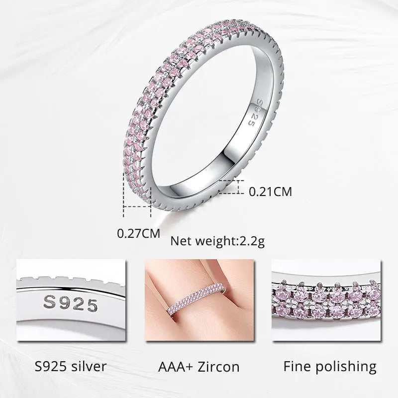 TRENDZ Pink CZ Stones Ring