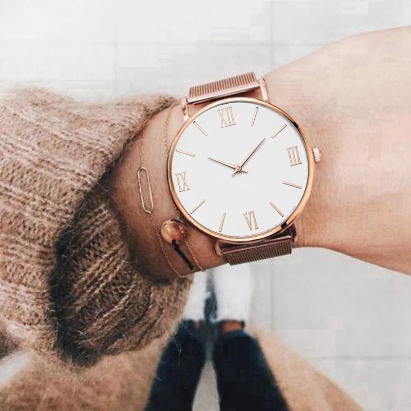 TRENDZ Rose Gold Stainless Steel Watch