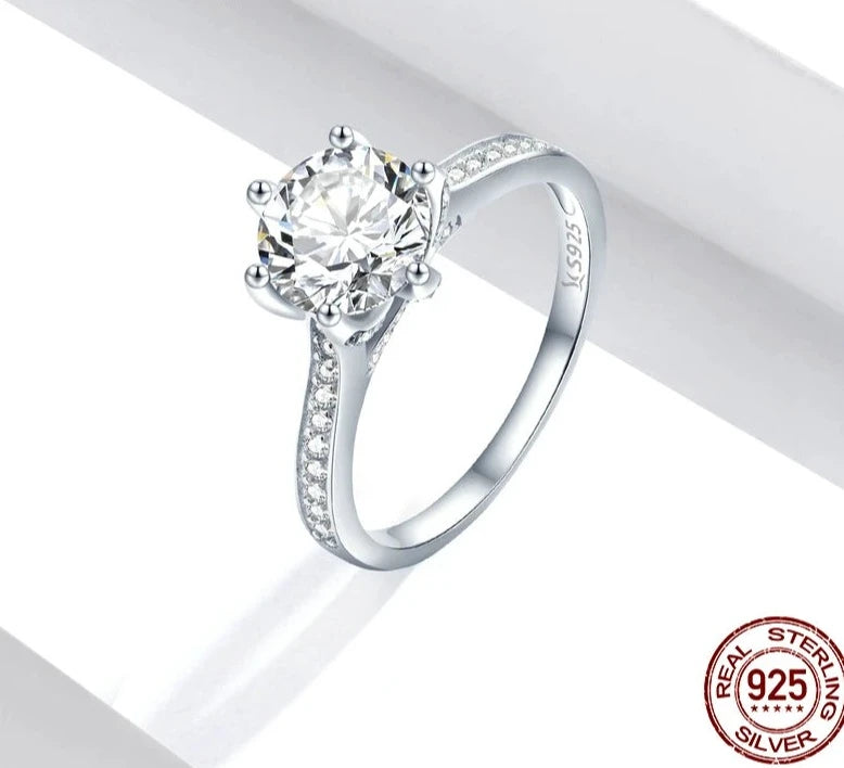 TRENDZ 3CT 925 Sterling Silver Engagement Ring