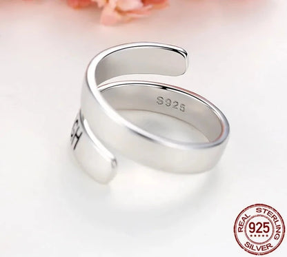 TRENDZ Luxury 925 Sterling Silver Letter Ring