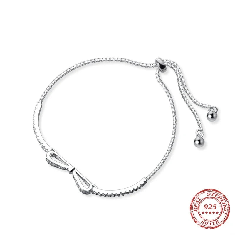 TRENDZ 925 Sterling Silver Bowknot Bracelet