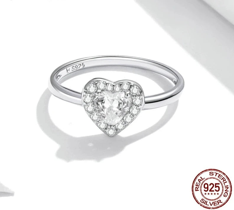 TRENDZ 925 Sterling Silver Love Ring