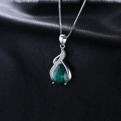 TRENDZ 2.7ct Emerald Pendant Necklace