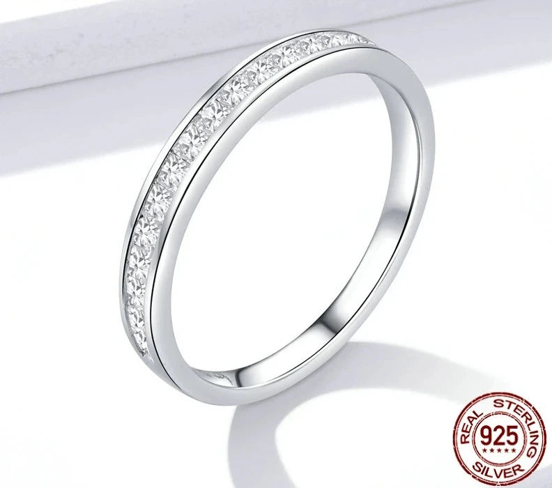 TRENDZ Genuine 925 Sterling Silver AAA Zirconia Rings