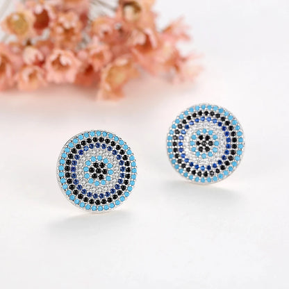 TRENDZ 925 Sterling Silver Lucky Eye Earrings