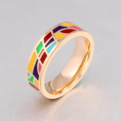 TRENDZ Fashion Multi-Color Geometric Design Ring