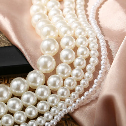 TRENDZ Vintage Style Simple 6MM Pearl Chain