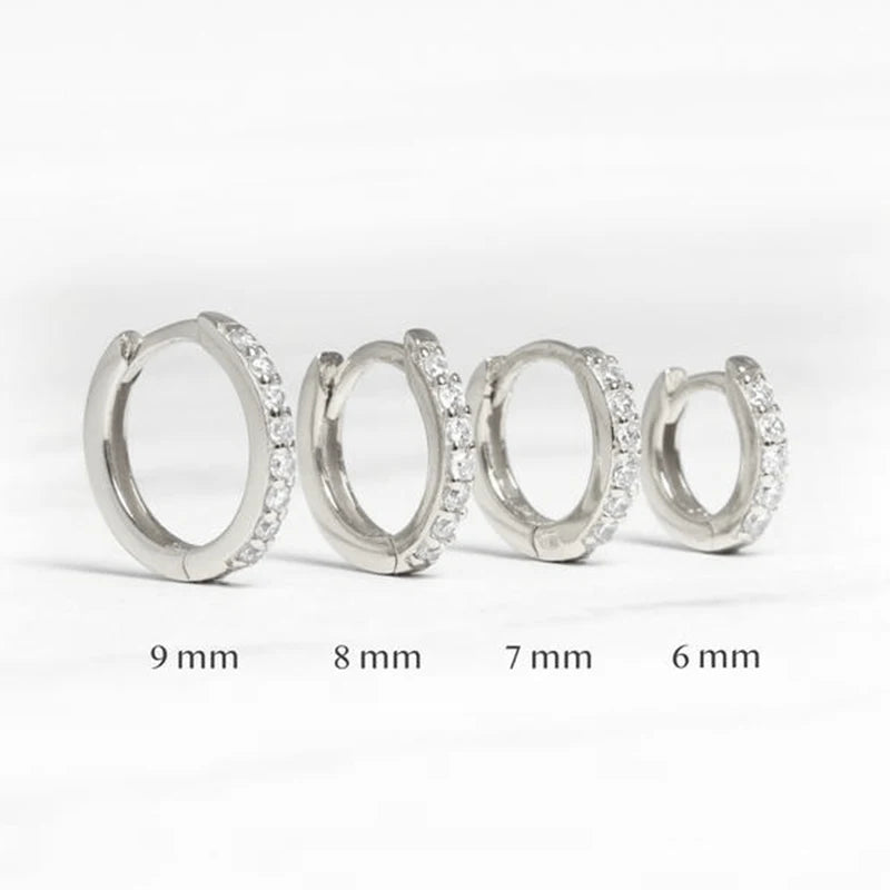 TRENDZ 925 Sterling Silver Hoop Earrings