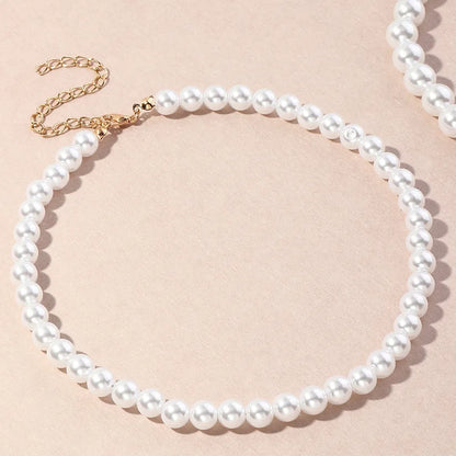 TRENDZ Vintage Style Simple 6MM Pearl Chain