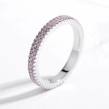 TRENDZ Pink CZ Stones Ring