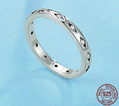 TRENDZ Sterling 925 Silver Cubic Zirconia Ring