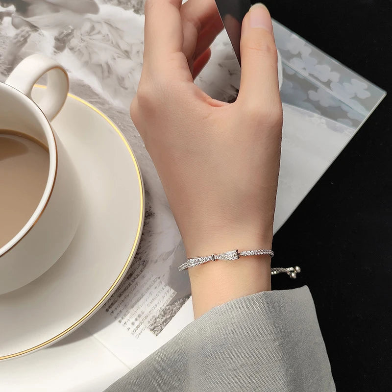 TRENDZ 925 Sterling Silver Bowknot Bracelet