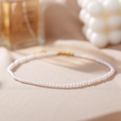 TRENDZ Vintage Style Simple 6MM Pearl Chain