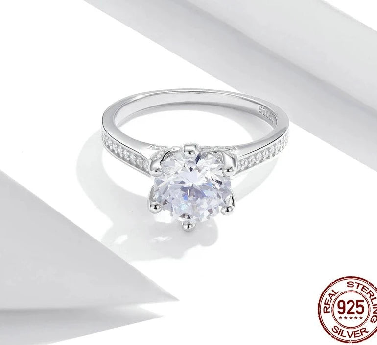 TRENDZ 3CT 925 Sterling Silver Engagement Ring