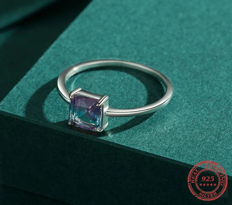 TRENDZ 925 Sterling Silver Emerald Cut Ring