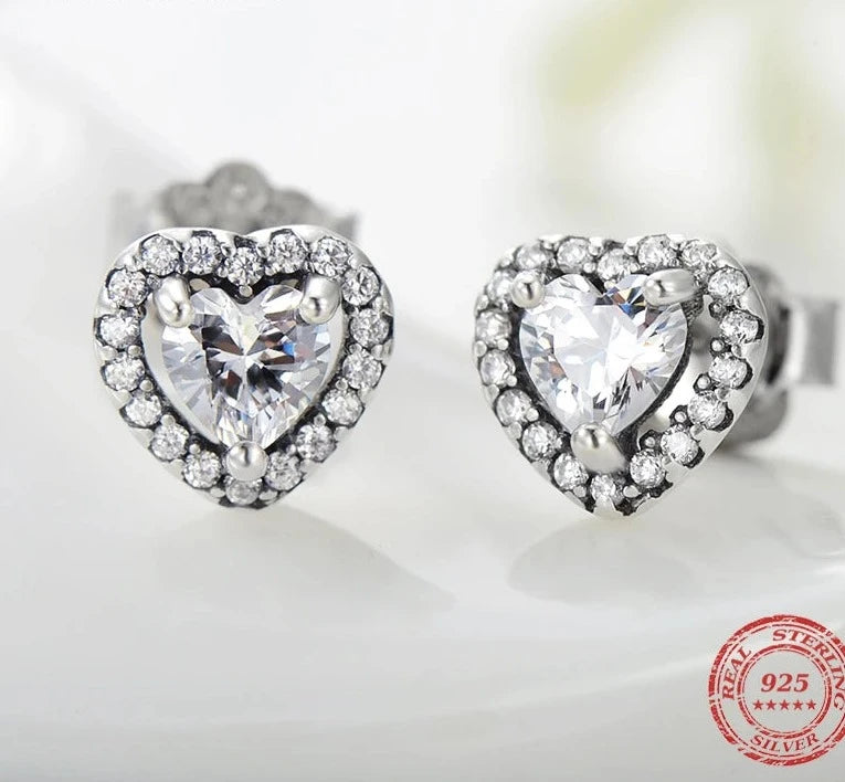 TRENDZ 925 Sterling Silver Heart Fashion Set