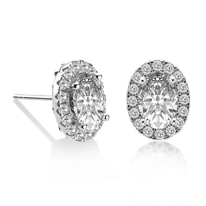 TRENDZ Moissanite 3 Ct White Gold Plated Earrings