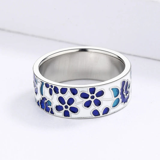 TRENDZ Enamel Flower Ring