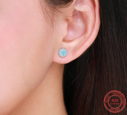 TRENDZ Turquoise Ear Studs 925 Sterling Silver